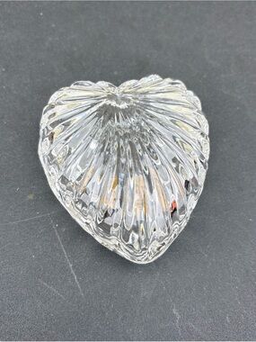 Heart-Shaped Clear Glass Jewelry Trinket Dish